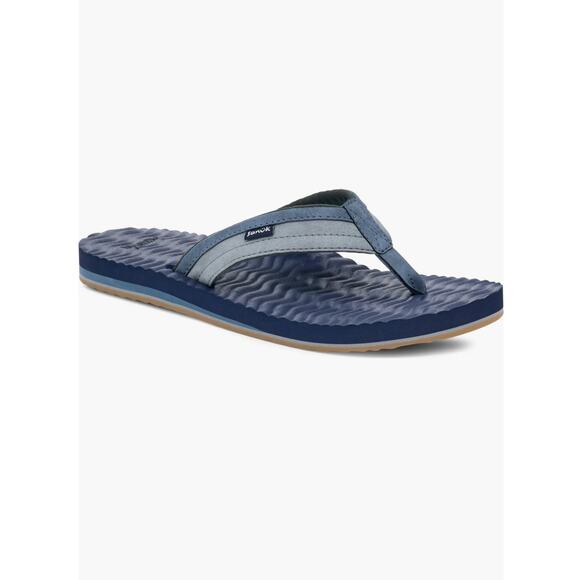 Sanuk Men\'s Ziggy Plush Sandals, Flip Flops NWT Size 10 Navy Blue